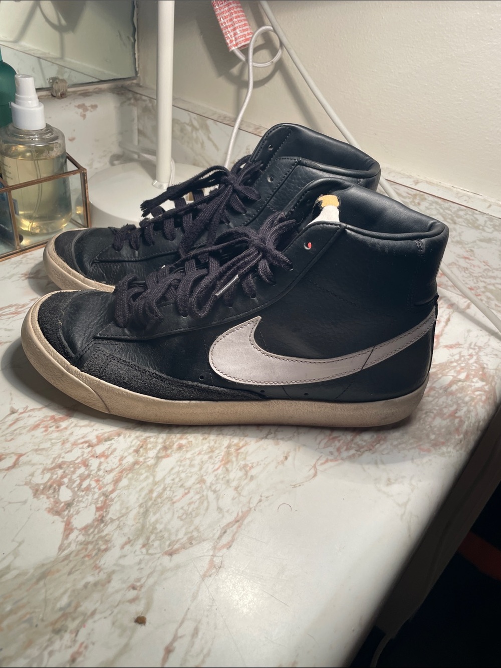 Nike Black High-Top Sneakers with White Swoosh